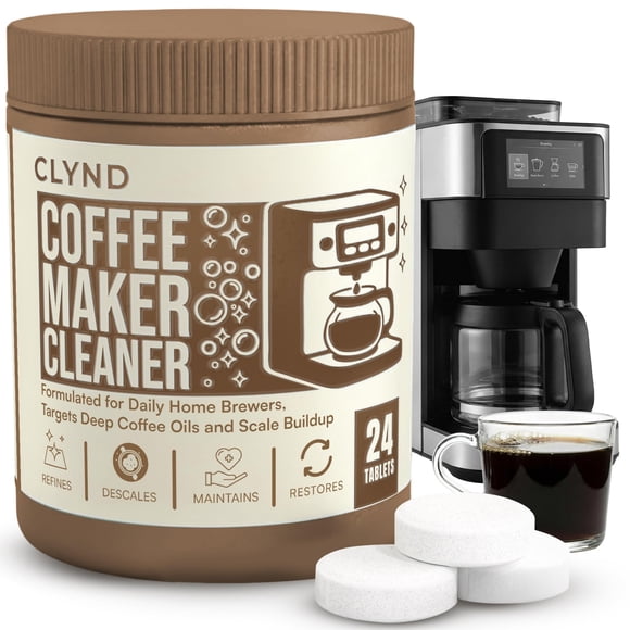 Tabletas limpiadoras y descalcificadoras para cafetera CLYND, paquete de 24