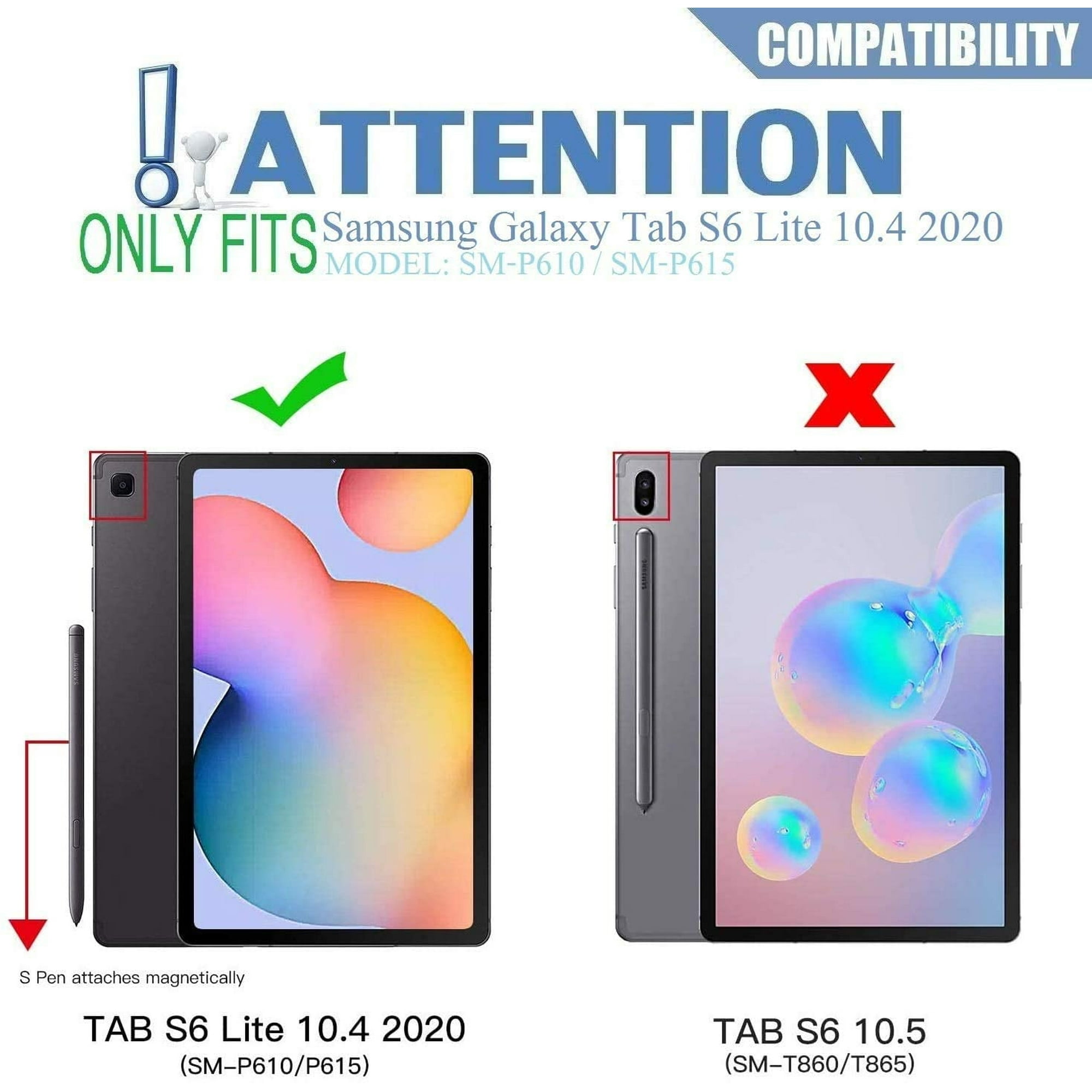 Tipoyoroo - Samsung Galaxy Tab S6 Lite 10.4 "2020, Sm-p610 / Sm-p615 Case Slim Pu