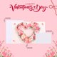 thumbnail image 4 of Tarjeta de Felicitación FIAMR 3D Pop Up Guirnalda de Flores en Forma de Corazón, 4 of 7