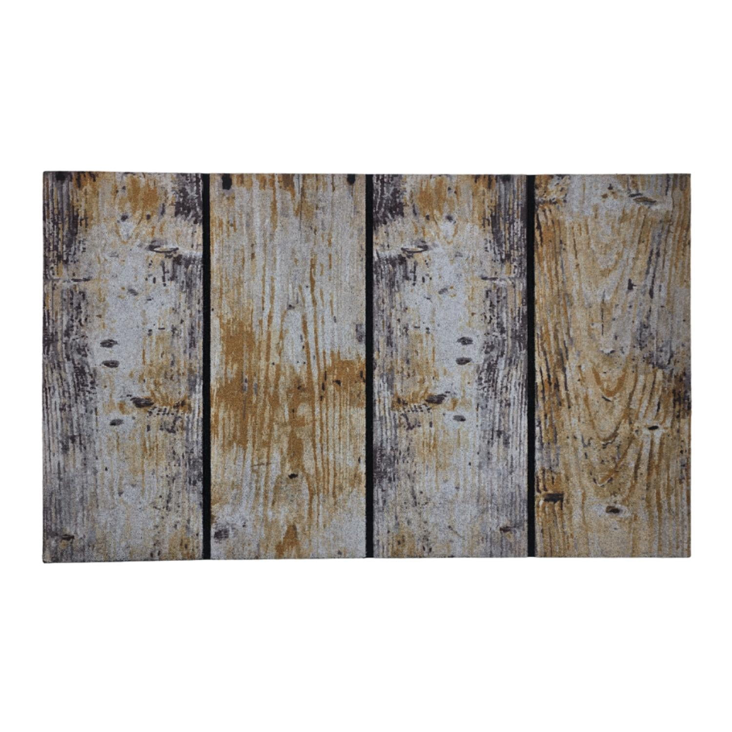 Fliperex - Alfombra Limpiapies Felpudo Alfombra De Entrada Tablas Negro