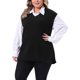 thumbnail image 4 of Agnes Orinda Conjuntos de Halloween para Mujeres Tallas Grandes Chaleco de Suéter de Punto Acanalado Cuello en V Sin Mangas Dobladillo Dividido Casual Jersey Sin Mangas 3X Negro, 4 of 6