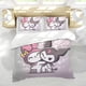 thumbnail image 5 of My Melody Conjunto de sábanas temático, trío de piezas, cómodo y amigable con la piel, diseño único, regalo de decoración para el hogar para familiares, amigos y fans,173cm *218cm, 5 of 6