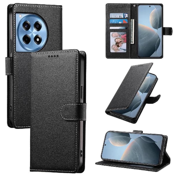 Funda para FOXDOCK OnePlus 12R– Cuero Premium, 3 ranuras para tarjetas, Protección contra impactos