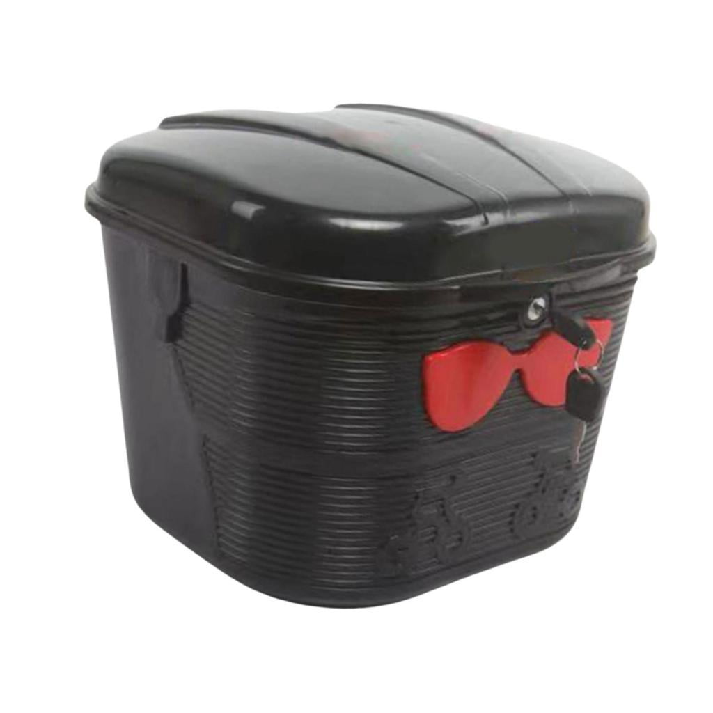 Magideal - Cesta Delantera Para Bicicleta Eléctrica, Diseño De Bloqueo De Cesta Para Bicicleta, Estante De Carga Portátil Para Conducción Al Aire Libre, Ciclismo Negro Rojo