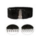 thumbnail image 4 of INSPIRE CHIC Cinturón de Mujer con Decoración de Lentejuelas Hebillas Metálicas entrelazadas Cinturón Elástico para la Cintura Plata y Negro, 4 of 6