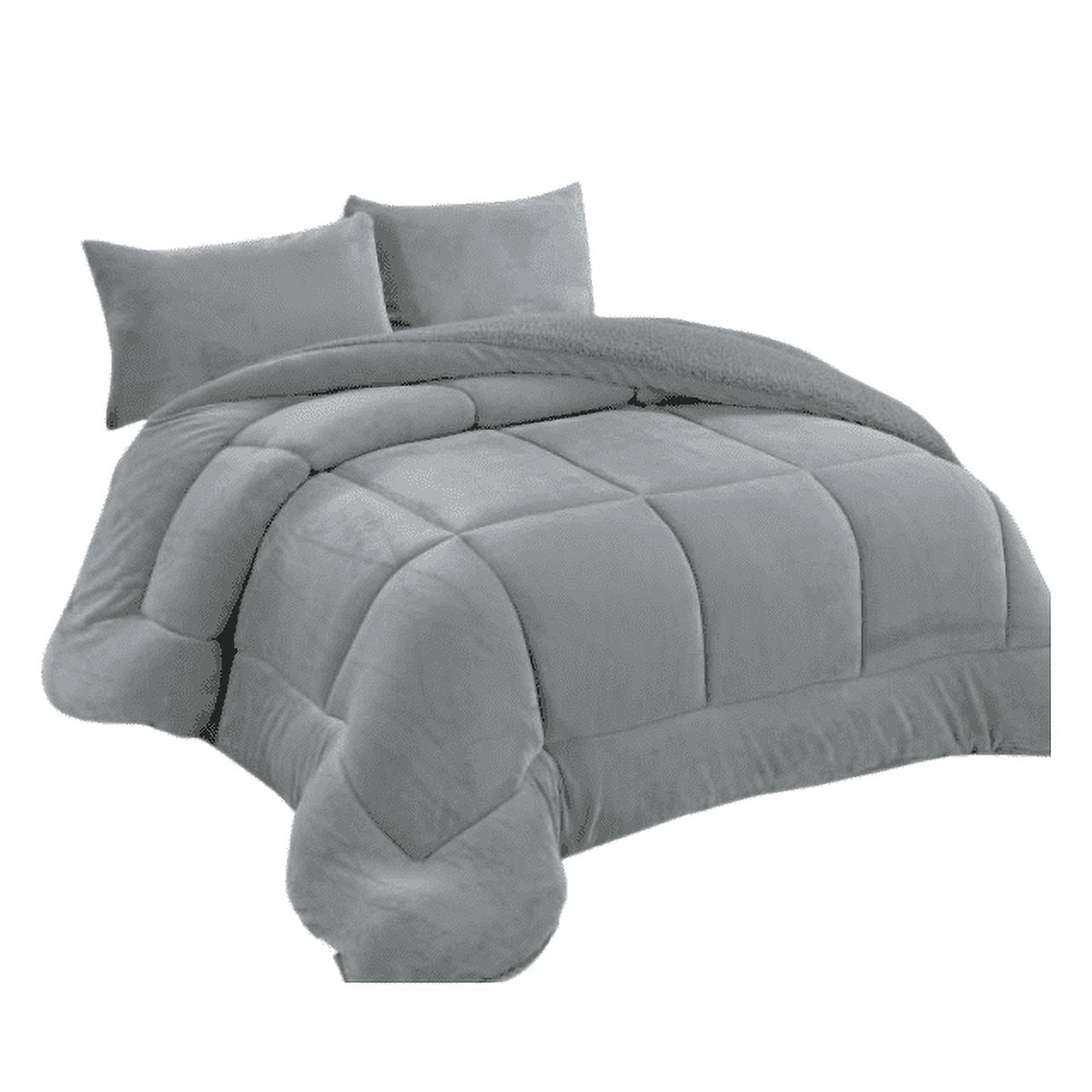 Leon Import - Cobertor Plumón Invierno Liso Cama 2 Plazas Cubre Cama Liso Chiporro Color Gris
