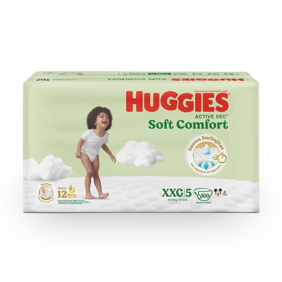 Pañales Huggies Active Sec Soft XXG, 100 Un