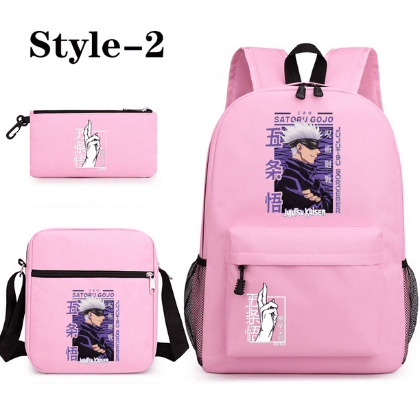 Anime Satoru Gojo Pattern Three Piece Backpack New Fashion School High Quality Backpack Shoulder Bag Pen Bag Laptop Backpack