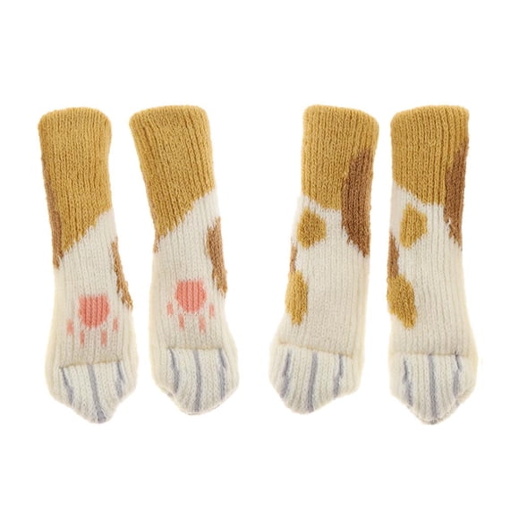 4pcs Knit Furniture Pies Calcetines Silla Pata Protector de piso Cubre Marrón