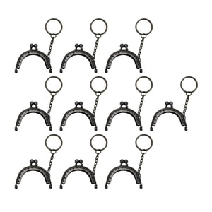 Bothyi - 10 Uds Monedero De Metal Marco Semicírculo Bolsa Con Asa Cierre De Broche De Beso Para Coser Negro