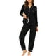 thumbnail image 1 of INSPIRAR CHIC Pijamas de Mujer Modal de Manga Larga con Botones y Pantalones Conjunto de Ropa de Casa XL Negro, 1 of 3