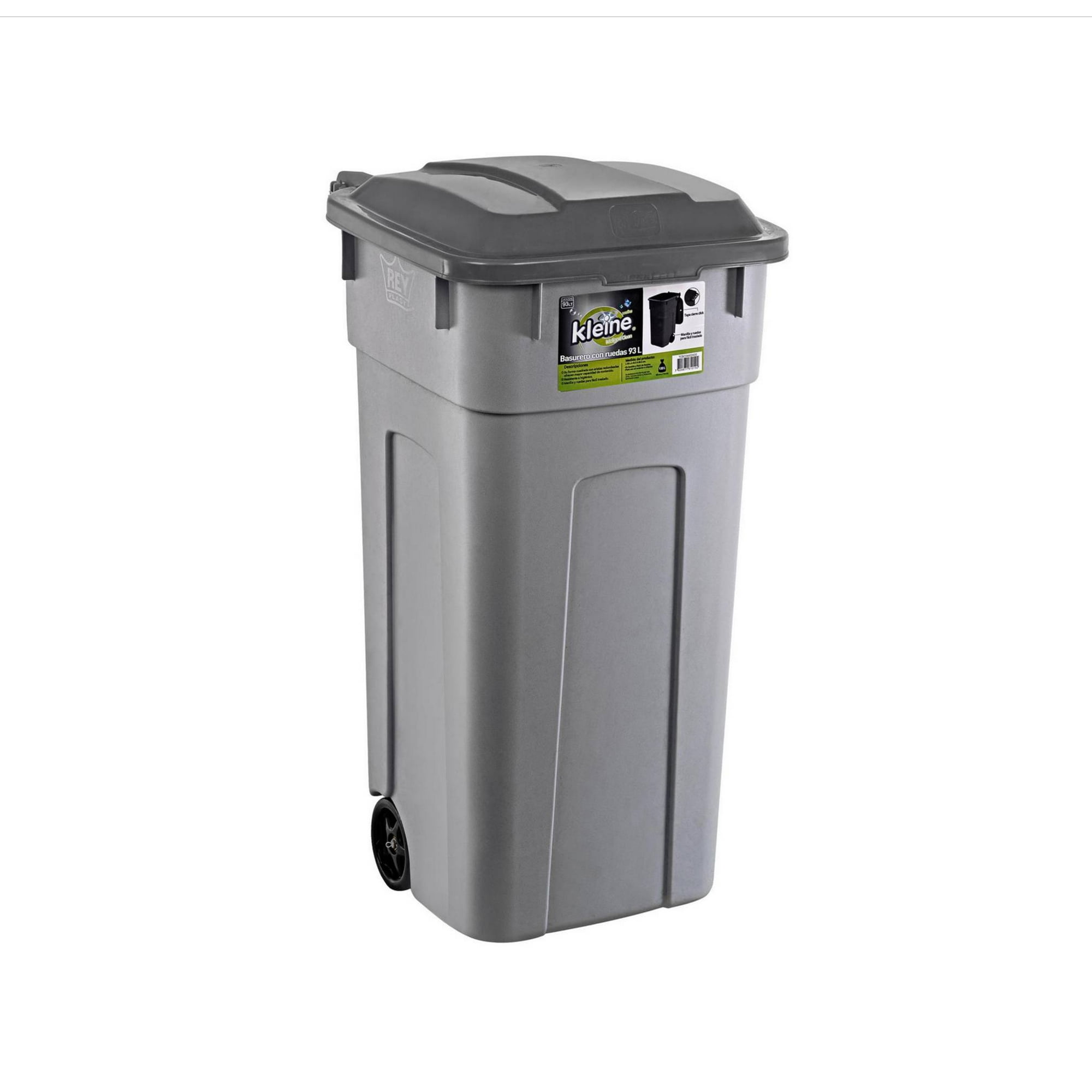 Reyplast - Contenedor De Basurera 93 Litros Con Tapa Y Ruedas