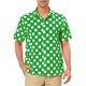 thumbnail image 1 of INSPIRE CHIC Camisa de Verano de Lunares para Hombre de Regreso a Clases, Camisa de Manga Corta con Botones, Patrón L Verde, 1 of 6