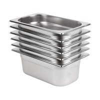 Prochef - Pack 6 Depositos Gastro Gn 1/4 X 100 Mm Acero Inox