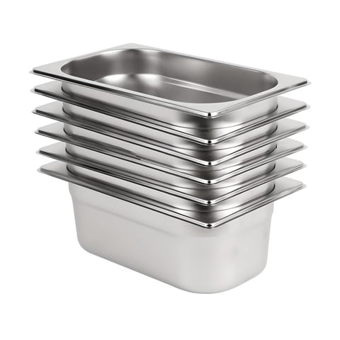 Prochef - Depósito Gastronómico Gn 1/4 X 100 Mm Acero Inox. Pack 6 Un.