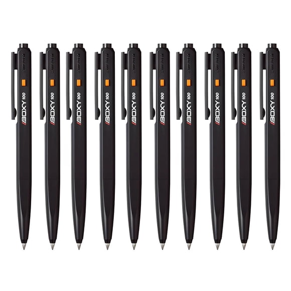Bolígrafo Mitsubishi Pencil BOXY-100 negro, paquete de 10