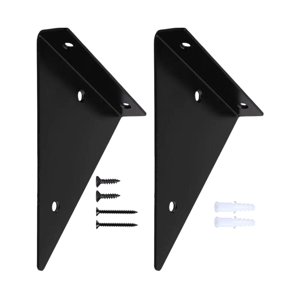 Magideal - Soporte De Estante Soporte De Estante De Pared Decoración Fácil Instalación Hardware Triángulo Hierro Soportes De Estante Flotante Soporte De Esquina Negro B