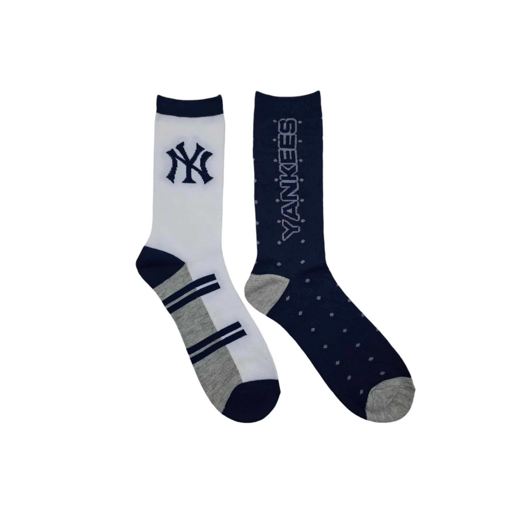 Pack X2 Calcetines Largos Mlb New York - Azul Y Blanco