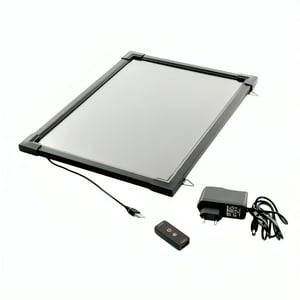 Genérico - Pizarra 60 X 80 Cm Led Luminos + 6 Plumones, Paño Y Control
