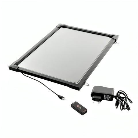 Genérico - Pizarra 60 X 80 Cm Led Luminos + 6 Plumones, Paño Y Control