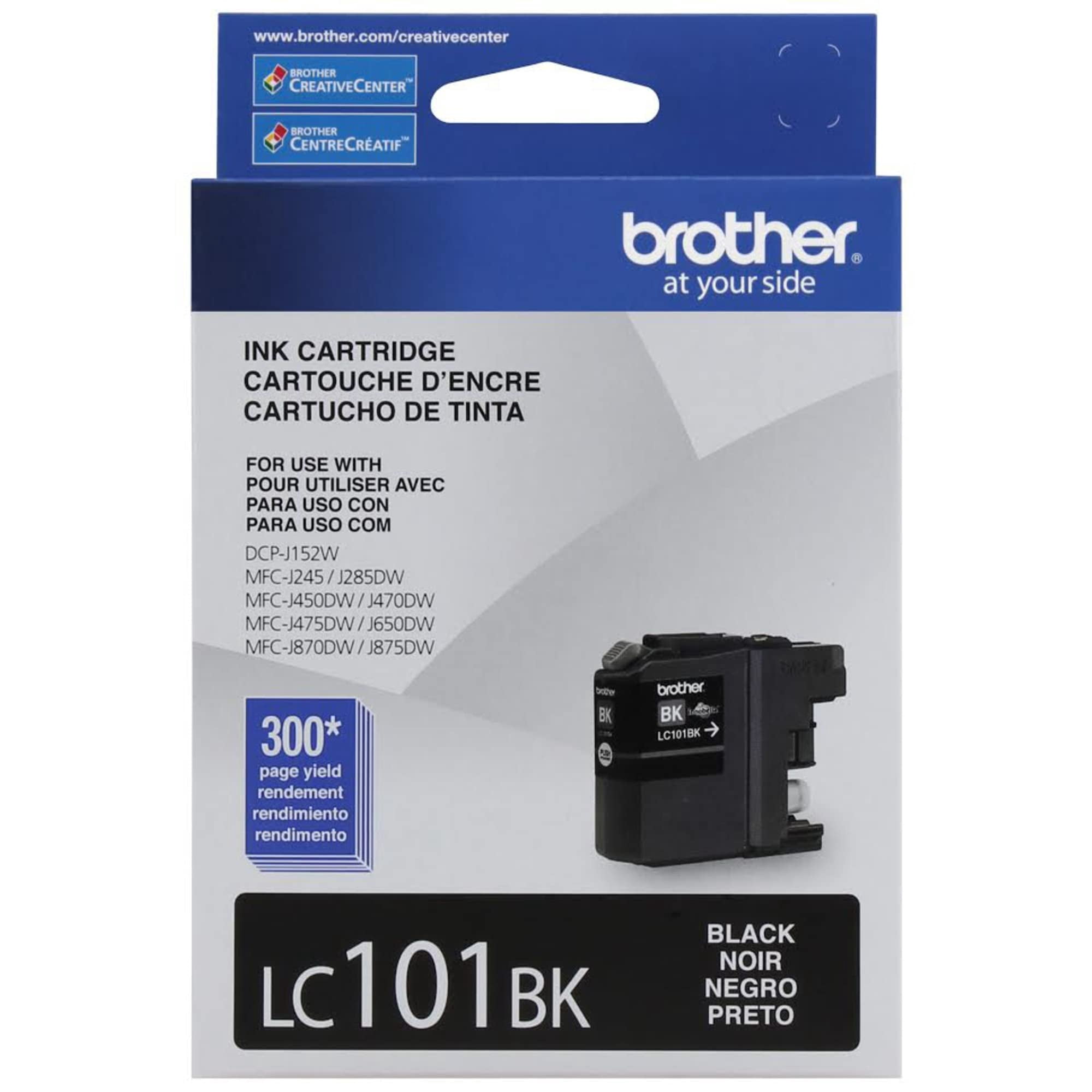Cartucho De Tinta Brother Lc101bk Negro De Rendimiento Estándar De 300 Páginas