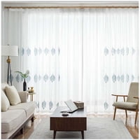 Wyj Hogar - Set De 02 Visillos Bordados Con Argollas 140X230 Cm Mod12