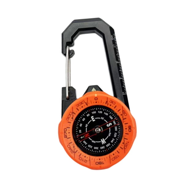 Accesorio de Supervivencia de La Brújula de Senderismo con La Brújula Portátil Portátil de Carabinero Compass Portable Camping Compass para Montañismo Naranja