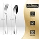 thumbnail image 2 of Xiao Hua Juego de Cubiertos de Acero Inoxidable de Grado Alimenticio de 12 Piezas, Juego de Cubiertos con 6 Tenedores y 6 Cucharas, Adecuado para Hogar, Cocina, Comedor - Pulido Espejo y Lavable en, 2 of 4