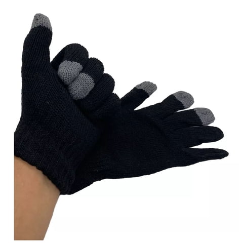 Mercado Ideas - 12 Guantes De Lana Térmico Con Punta Touch Tactil Adulto Unisex