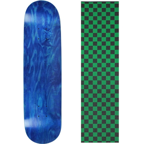 Tabla de skateboard Moose 8.25" azul y verde con lija a cuadros