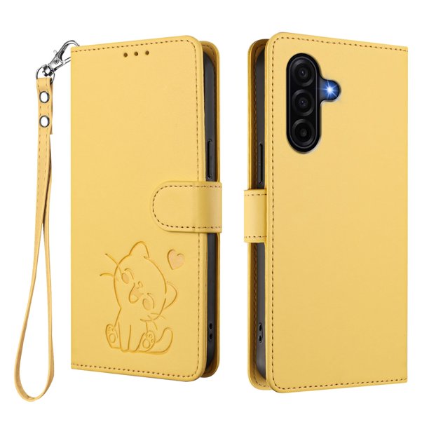 Funda Billetera con Espacio para Fotos para Samsung Galaxy A36 5G, Amarillo