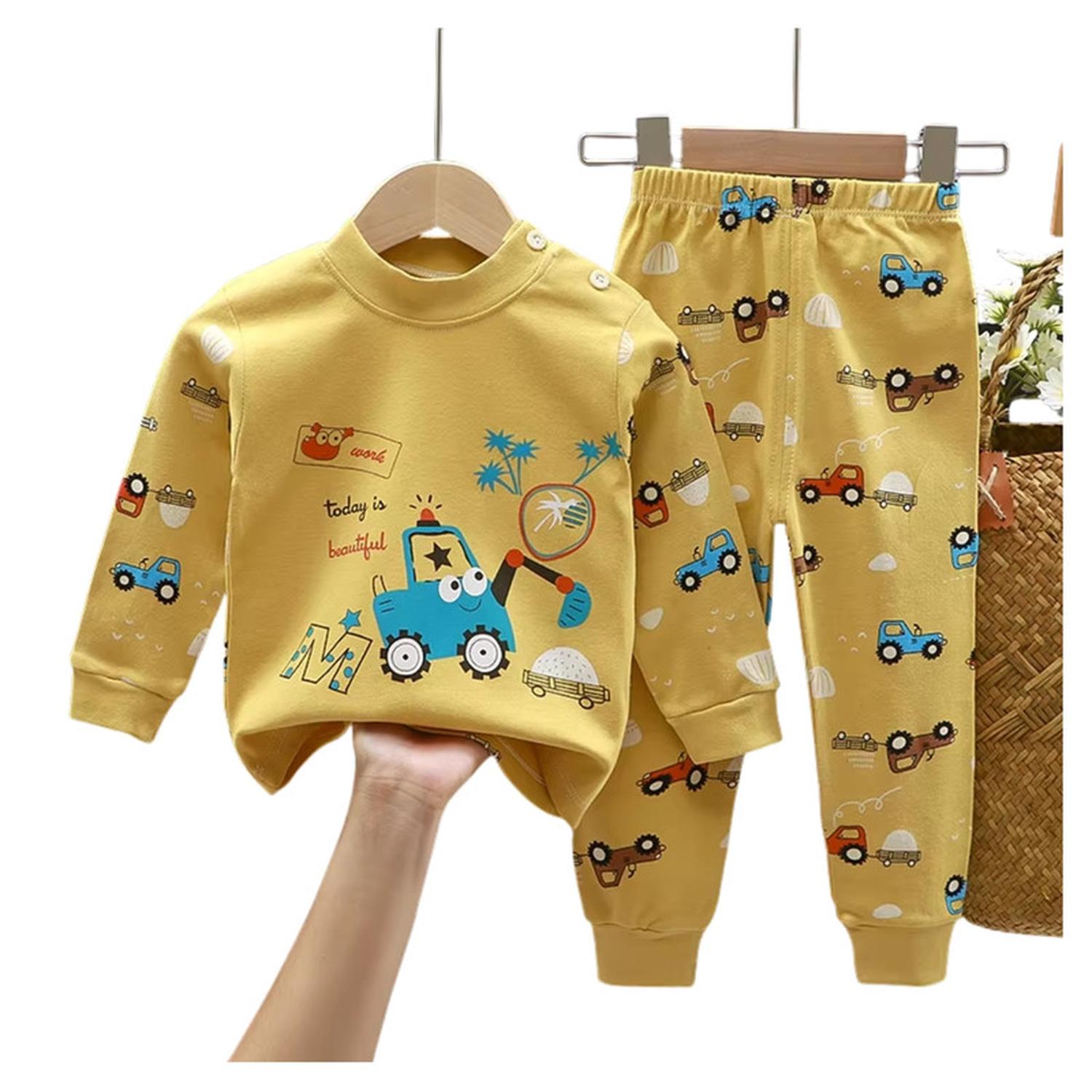 Kivara - Pijama Niño Manga Larga Algodon Infantil Amarillo 48