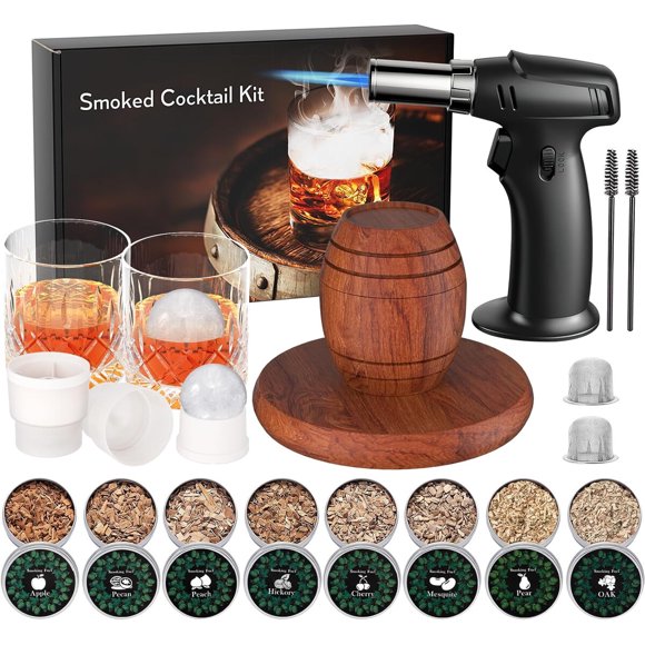 Kit Ahumador de Whiskey Yecuip con Soplete y 8 Maderas