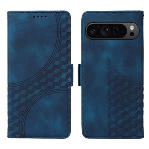 Carcasa Foxdock Google Pixel 9 Pro Xl De Cuero Pu, Diseño Acolchado Clásico, Protección Contra Caídas Y Rayones