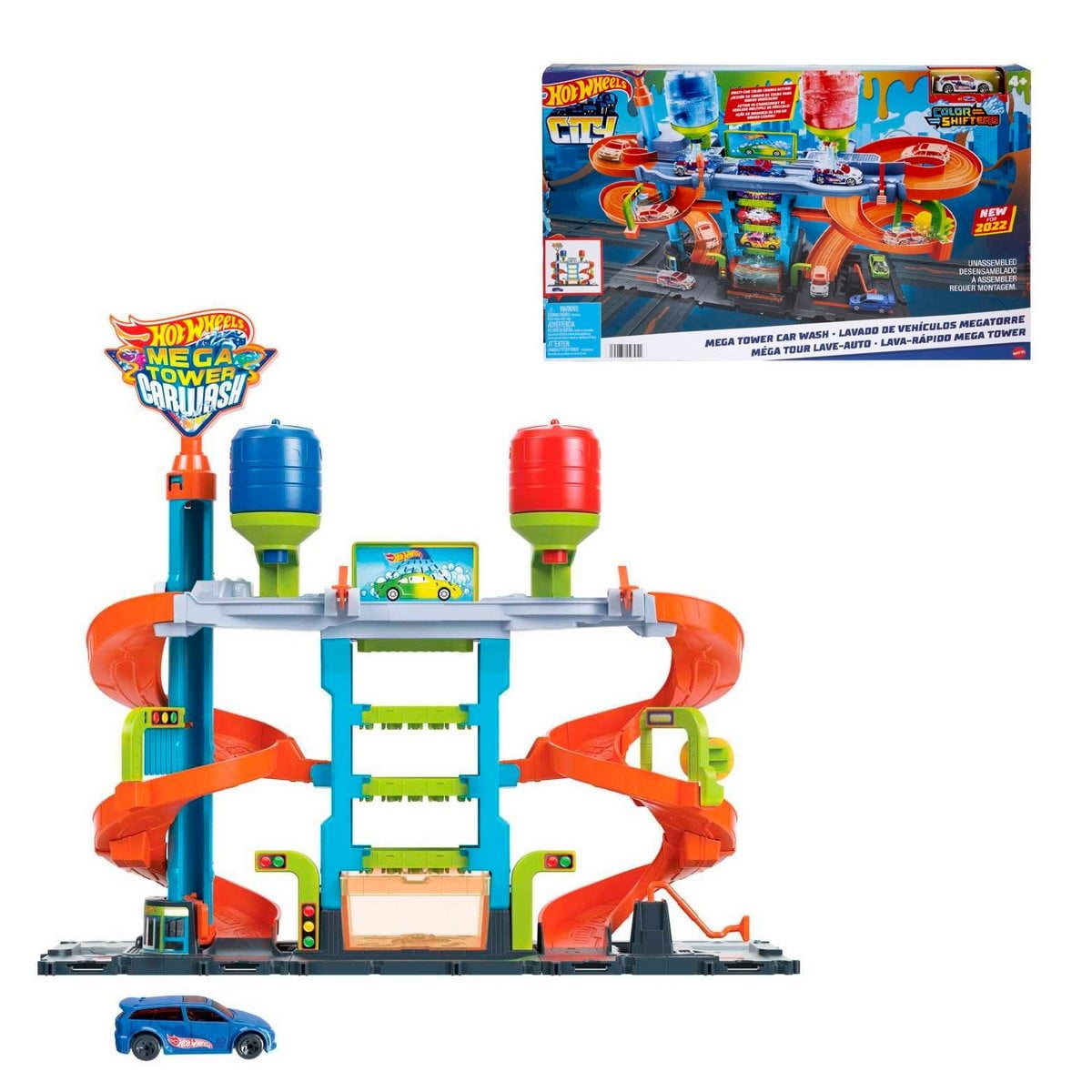 Hot Wheels City Pista De Juguete Autolavado Mega Torre