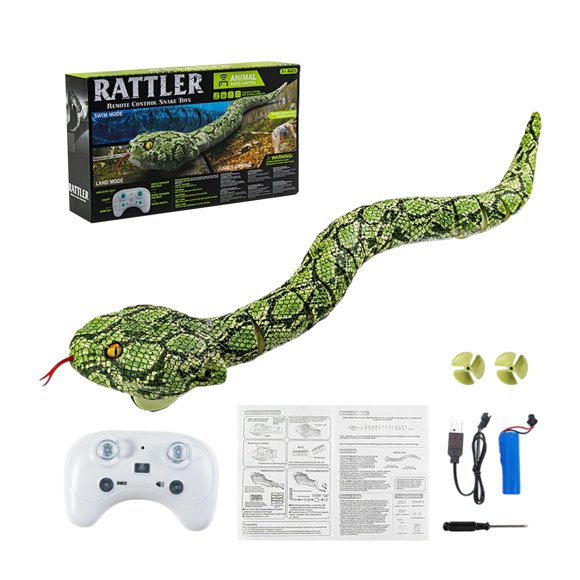 Juguete de serpiente RC anfibia ICECTR verde