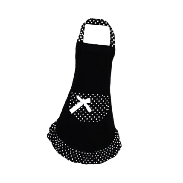 Delacmoto de Bowknot Divertido con Bolsillos, para Mujeres, Niñas, Adornos, Adornos, Restaurante, Delantal de Pasteles para Mujeres, Criada, Diseño Negro