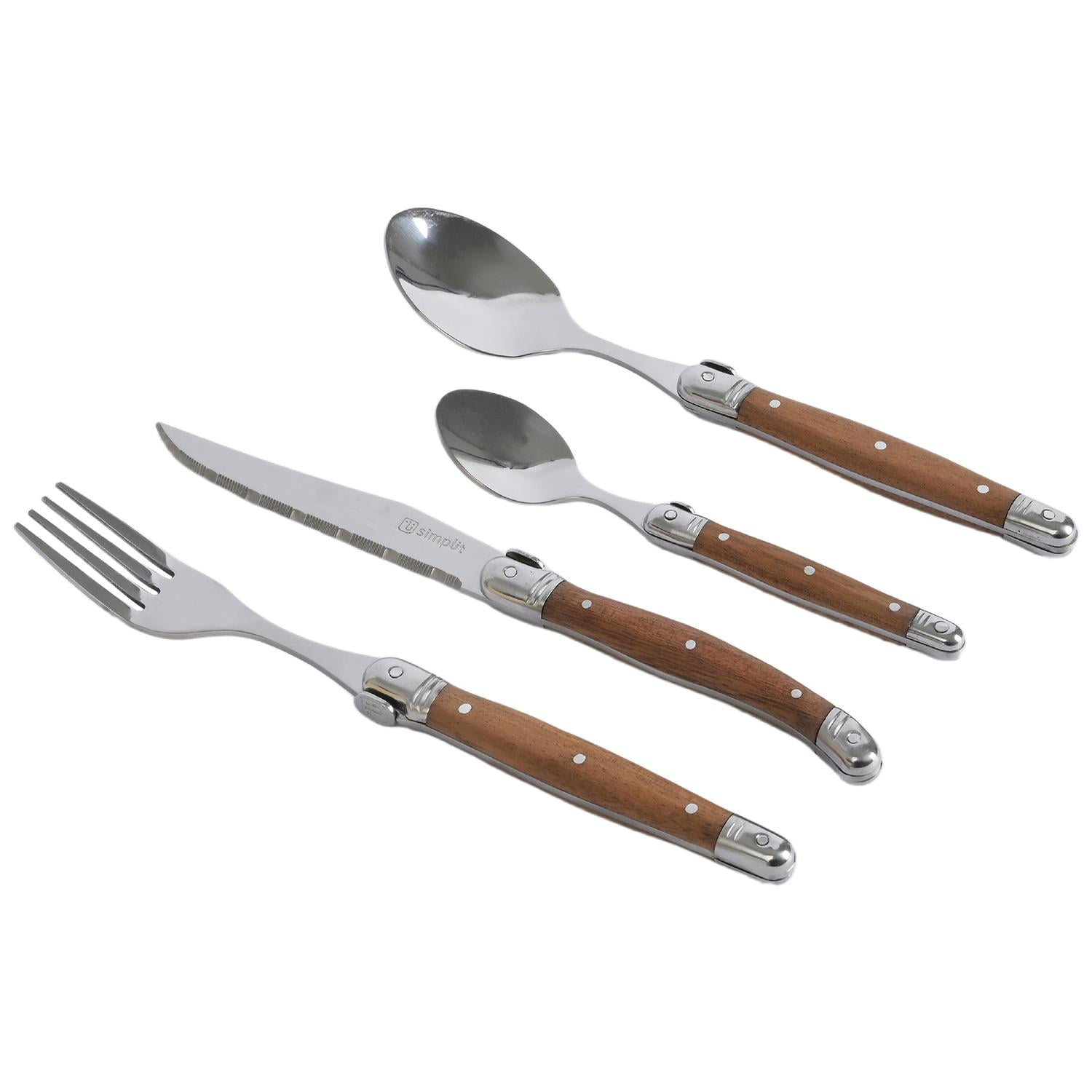 Set De Cuchillería 24 Pcs Cubiertos Le Mans Simplit Marron