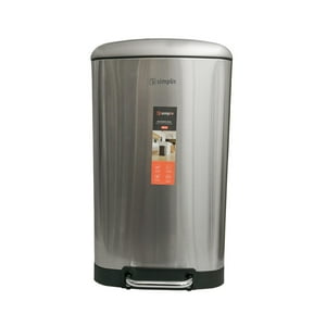 Basurero Cocina Iron 40Lts Pedal Acero Inox Simplit Plateado