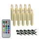 thumbnail image 5 of Velas cónicas LED sin llama, velas cónicas parpadeantes, accesorios para fotos, velas para ventana, luz para Navidad, oficina, decoración del hogar, 18 botones, 5 of 5