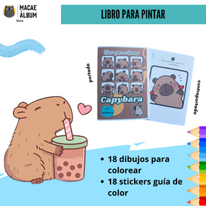 Macae - Libro Para Pintar Capibara Con Stickers