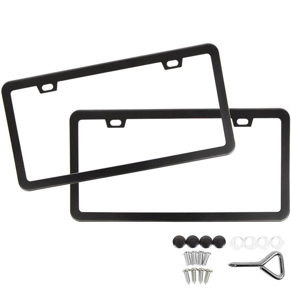Marco de matrícula SunPlusTrade de aluminio negro (2 piezas)