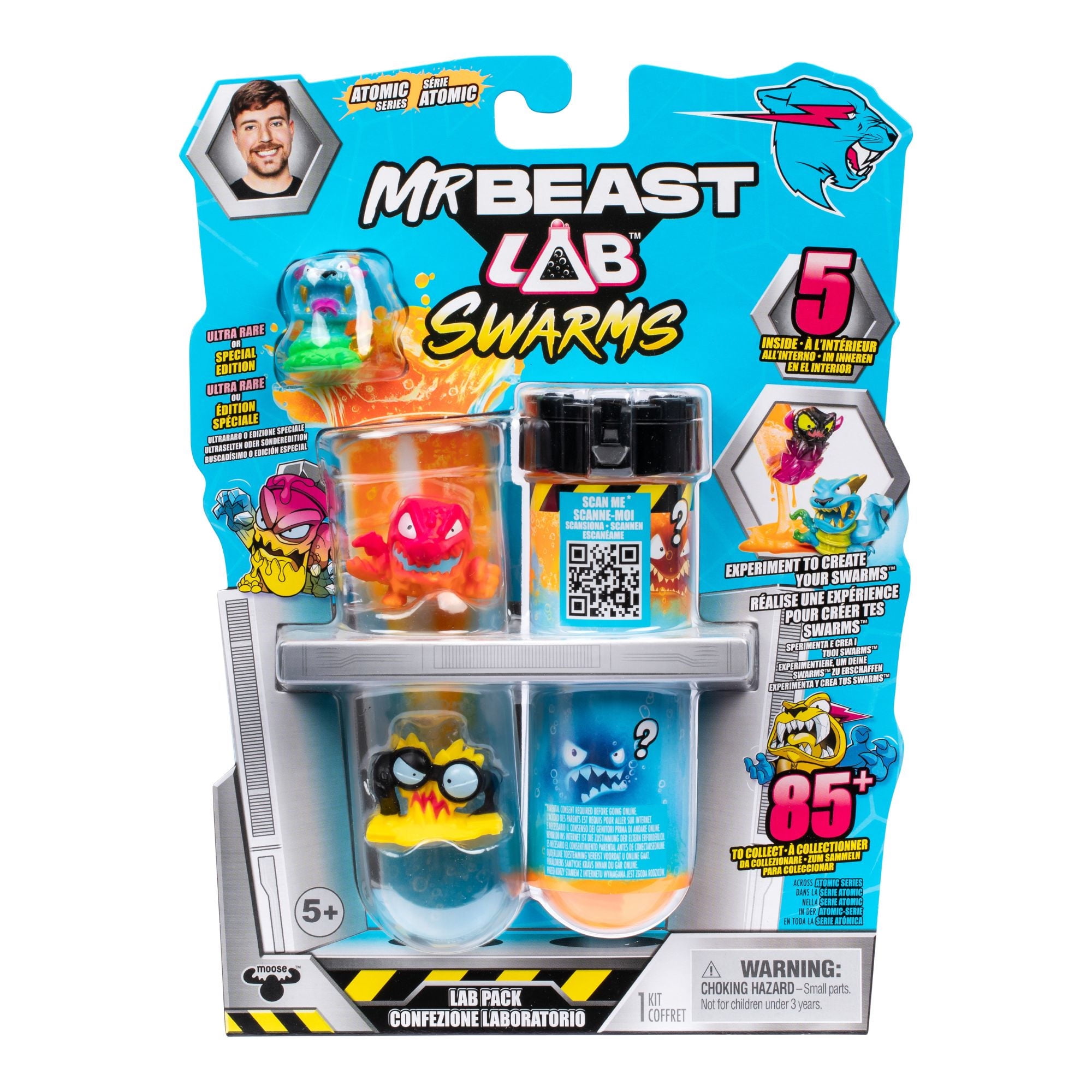 Figura Coleccionable Mr Beast Lab Swarms Tubo Con 5 Figuras