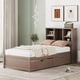 Modern Twin Size Bed Frame With Built-in USB Port on Bookcase Headboard ...