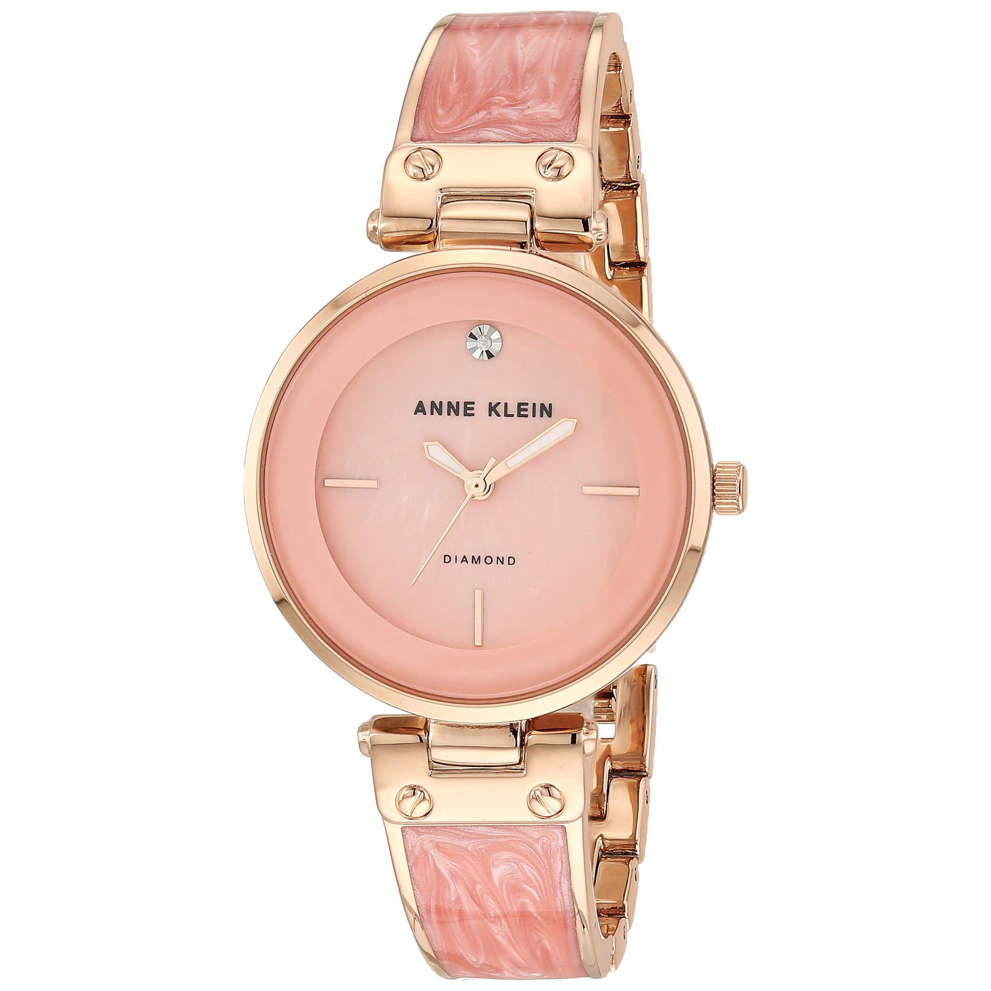 Reloj Anne Klein Ak/2512lprg Con Esfera De Diamante Y Pulsera Rosa