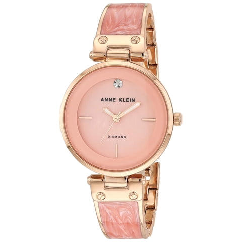 Reloj Anne Klein Ak/2512Lprg Con Esfera De Diamante Y Pulsera Rosa