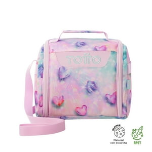 Lonchera Térmica Escolar Para Niña Resaltador Glitter Rosada Totto