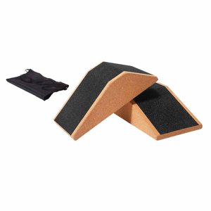 Magideal - Bloque De Yoga Con Cuña Para Sentadillas De Corcho, Entrenador Ligero De Ladrillos Para Yoga, Pilates, Gimnasio, Levantamiento De Pesas, Entrenamiento 2 Piezas Con Bolsa