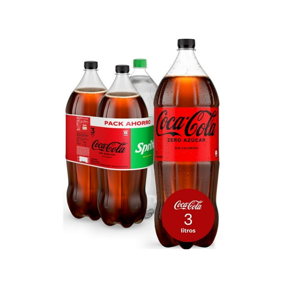 Bebida Limón y Cola Sin Azúcar Pack 3 Botella, 3 L
