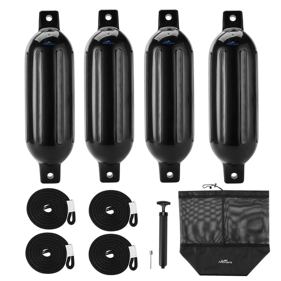 Boat Fender Paquete De 4 Unidades De 16 5 Cm Con 4 Cuerdas Para Pontón
